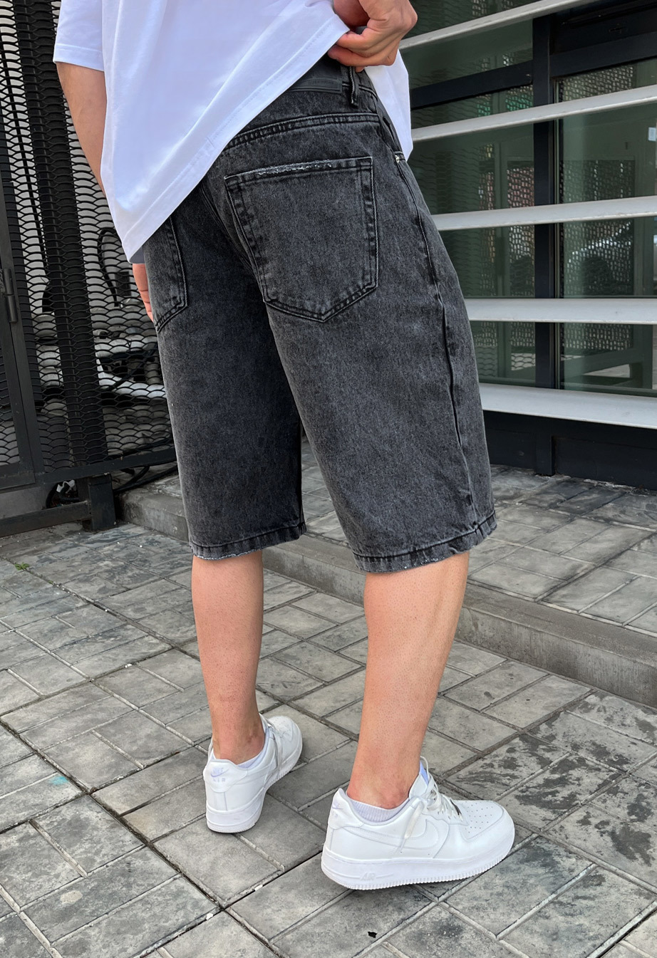 Pantaloni scurți din denim Staff baggy c3 gray