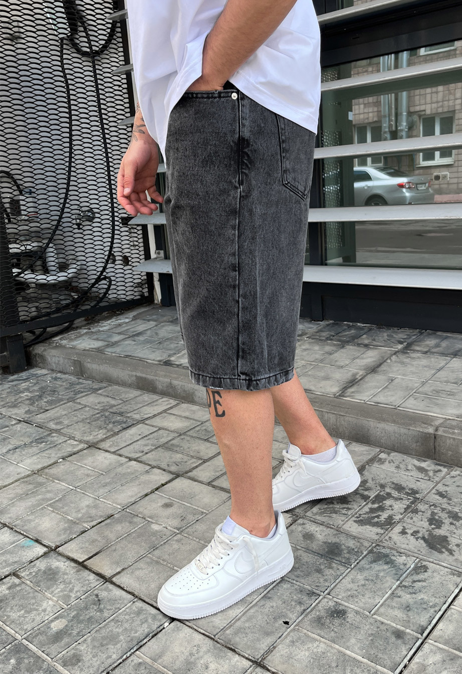 Pantaloni scurți din denim Staff baggy c3 gray