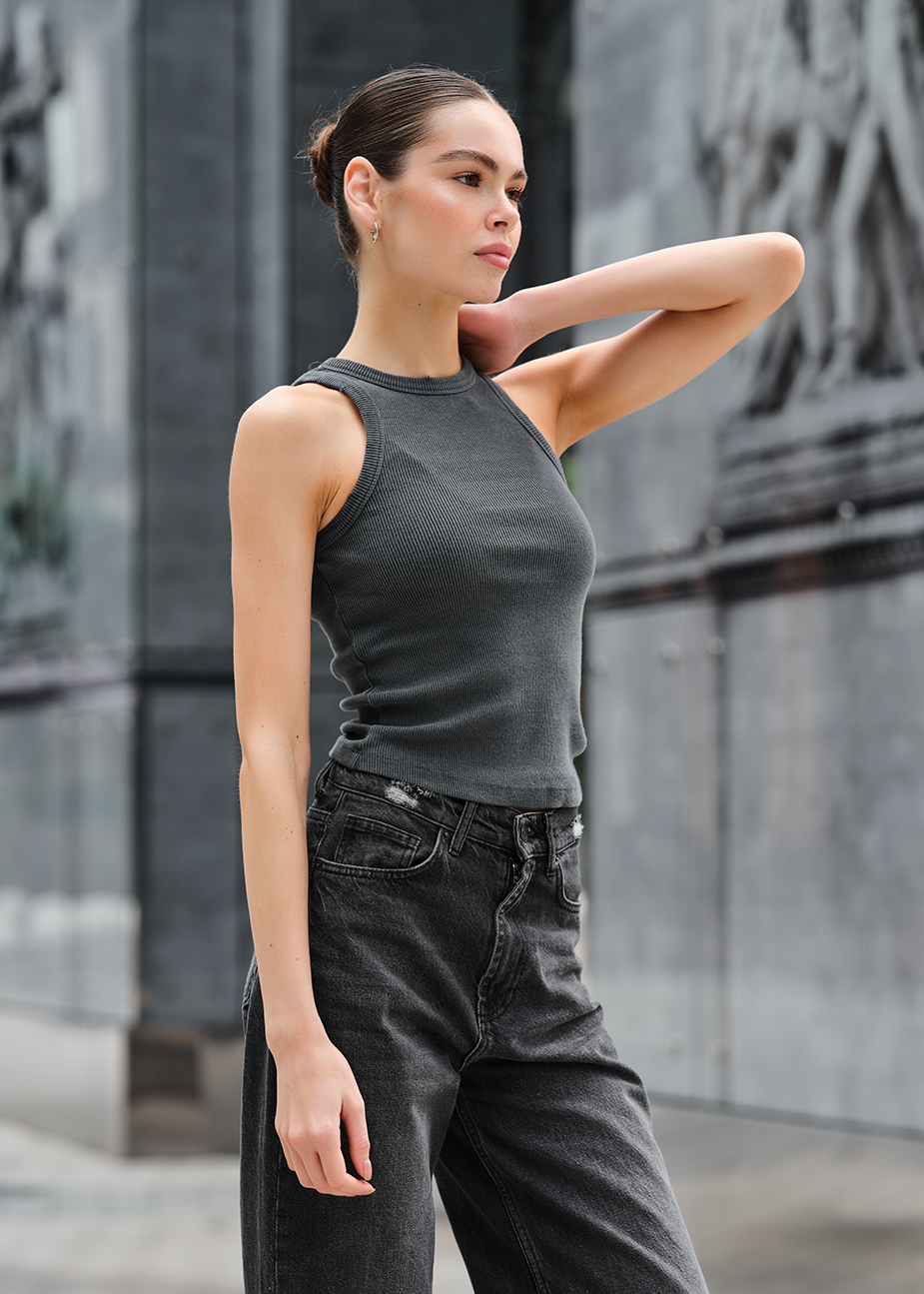 Top de damă Staff hop dark gray