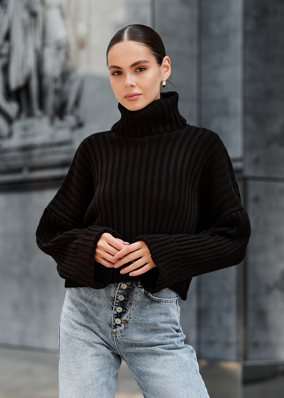 Pulover tricotat de damă Staff nalle black