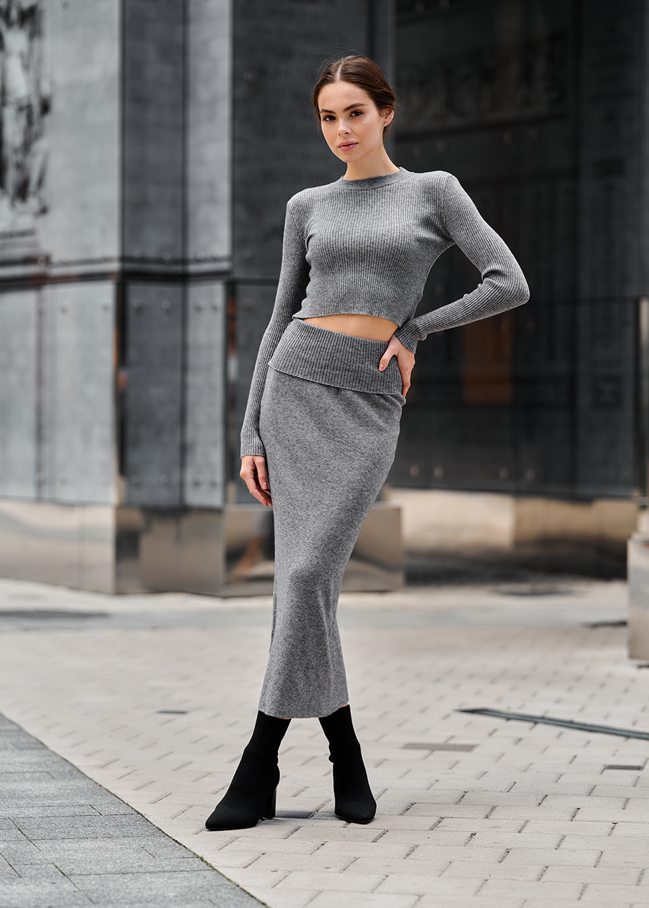 Costum tricotat de damă Staff graphite