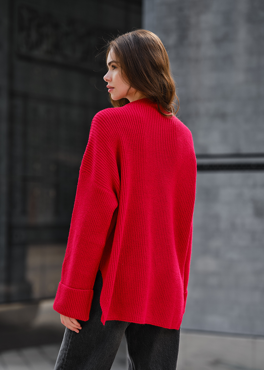 Pulover tricotat de damă Staff lun red oversize