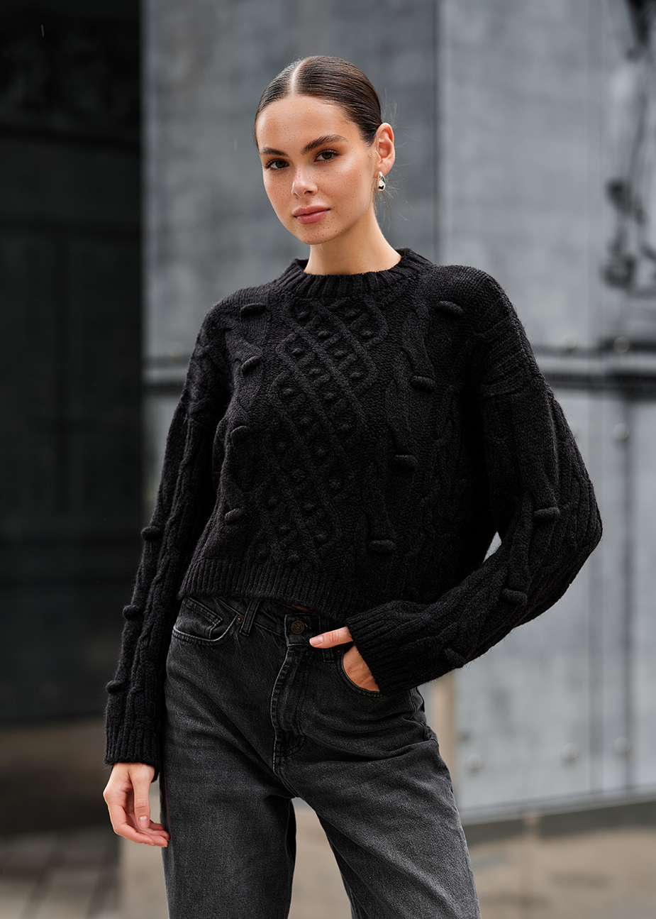 Pulover tricotat de damă Staff sor black