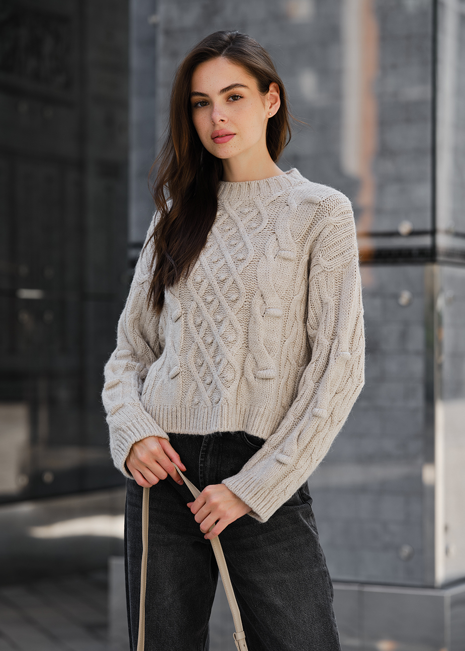 Pulover tricotat de damă Staff sor beige