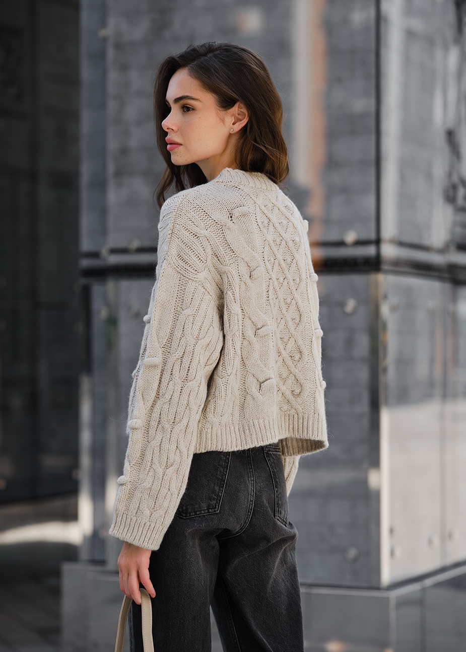 Pulover tricotat de damă Staff sor beige