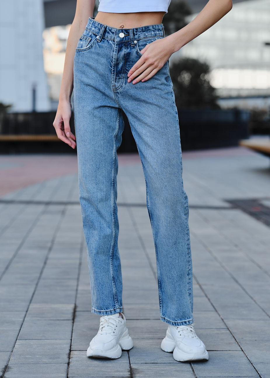 Blugi de damă Staff light blue mom