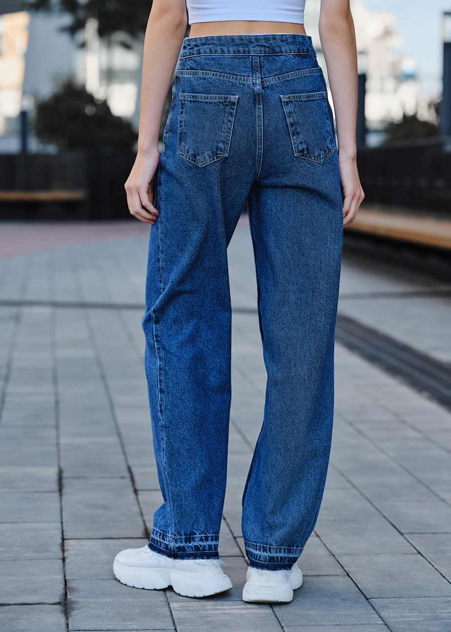 Blugi de damă Staff wide leg blue