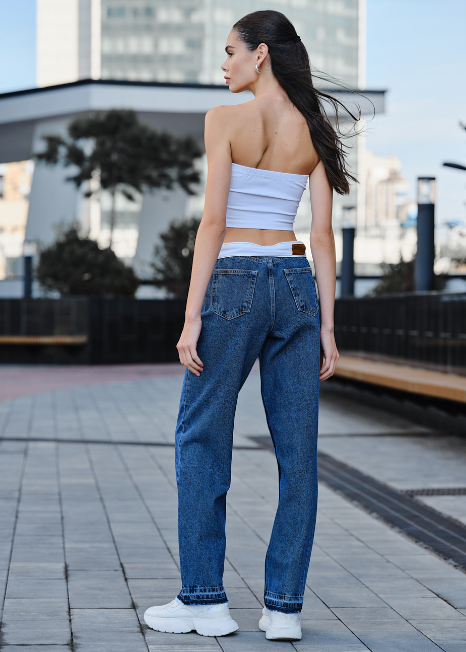 Blugi de damă Staff wide leg blue