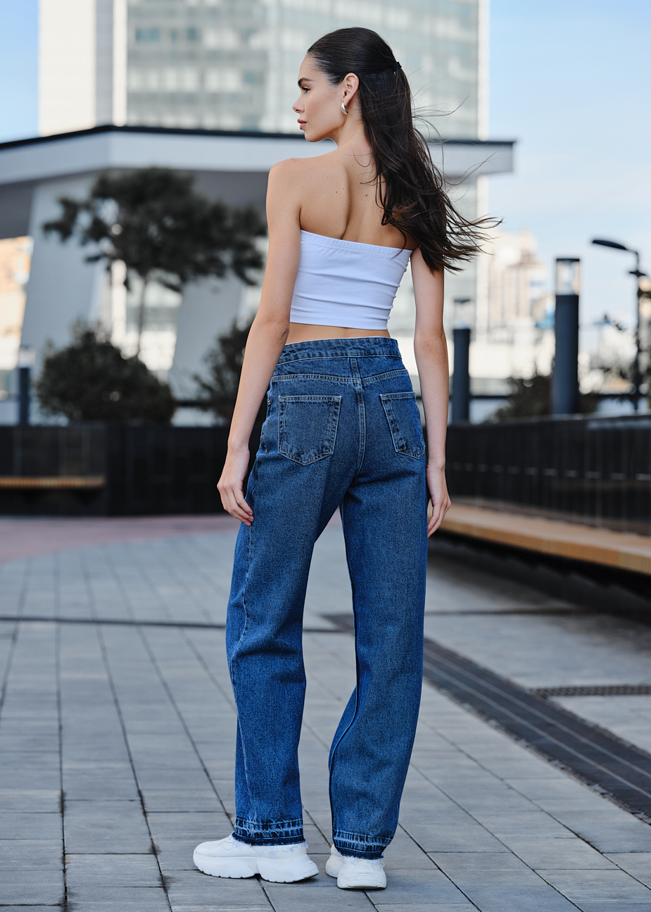 Blugi de damă Staff wide leg blue