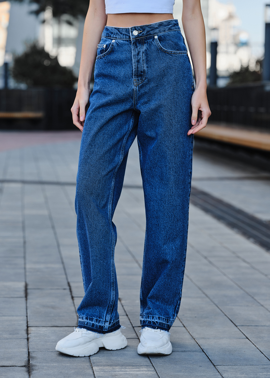 Blugi de damă Staff wide leg blue