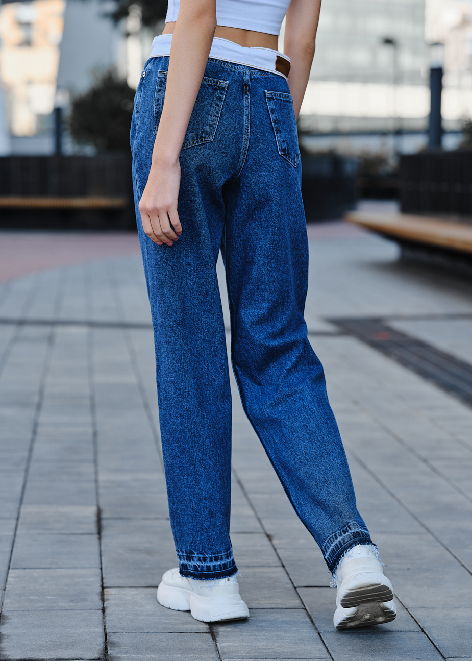 Blugi de damă Staff wide leg blue
