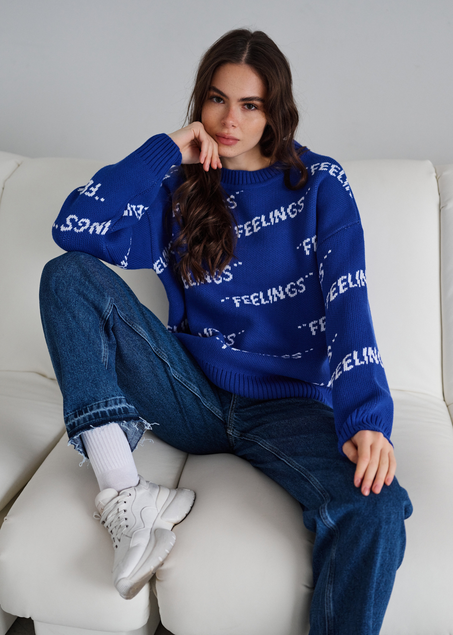 Bluză de damă Staff feelings blue oversize