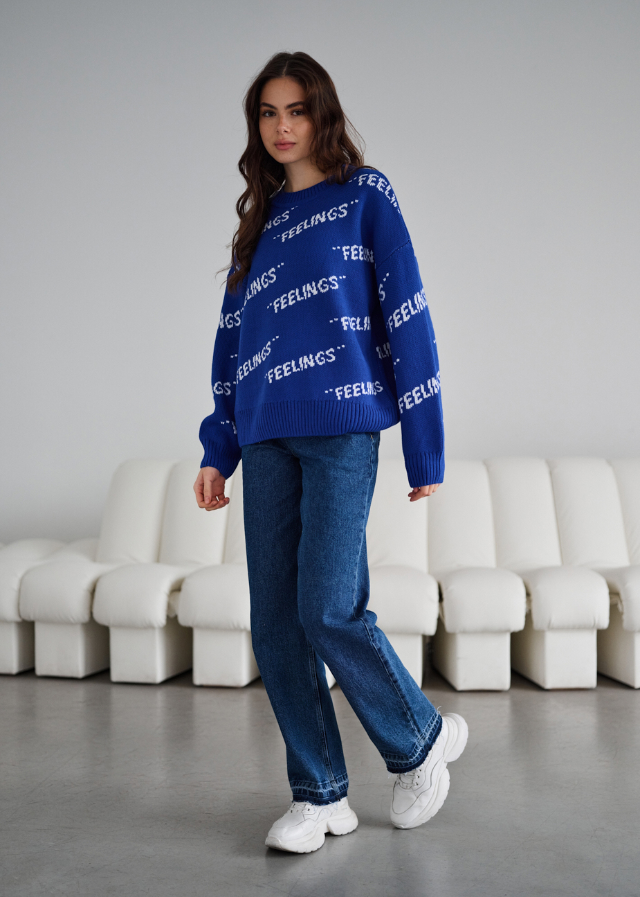Bluză de damă Staff feelings blue oversize