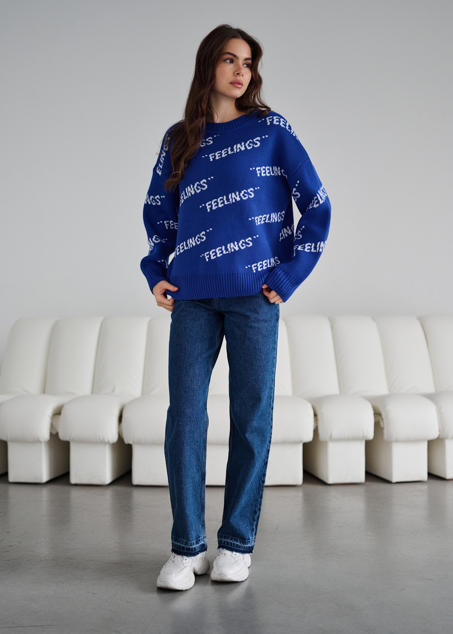 Bluză de damă Staff feelings blue oversize