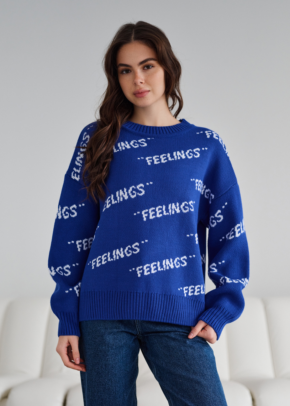 Bluză de damă Staff feelings blue oversize
