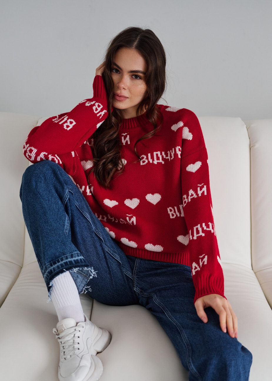 Bluză de damă Staff simte red oversize