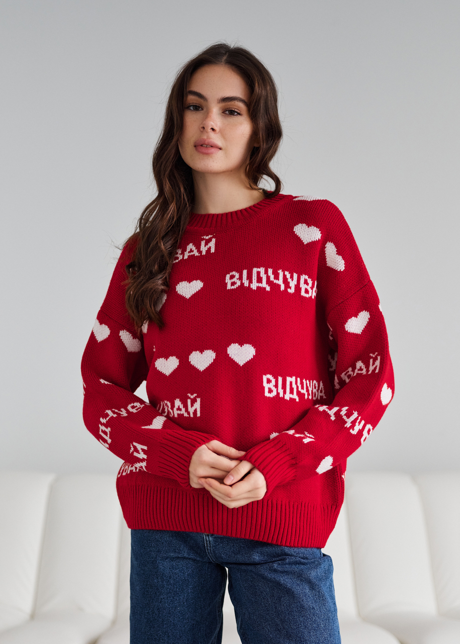 Bluză de damă Staff simte red oversize