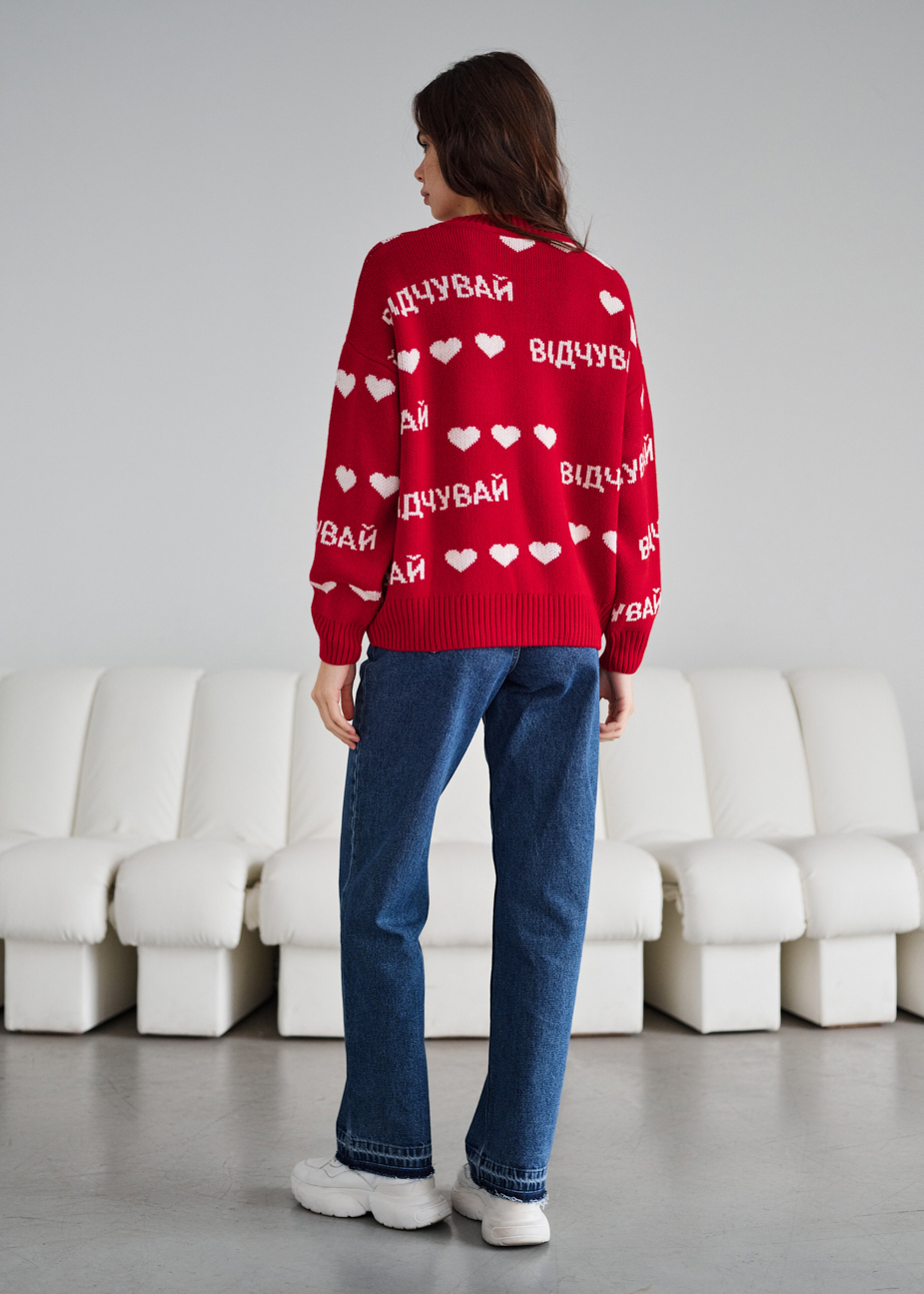 Bluză de damă Staff simte red oversize