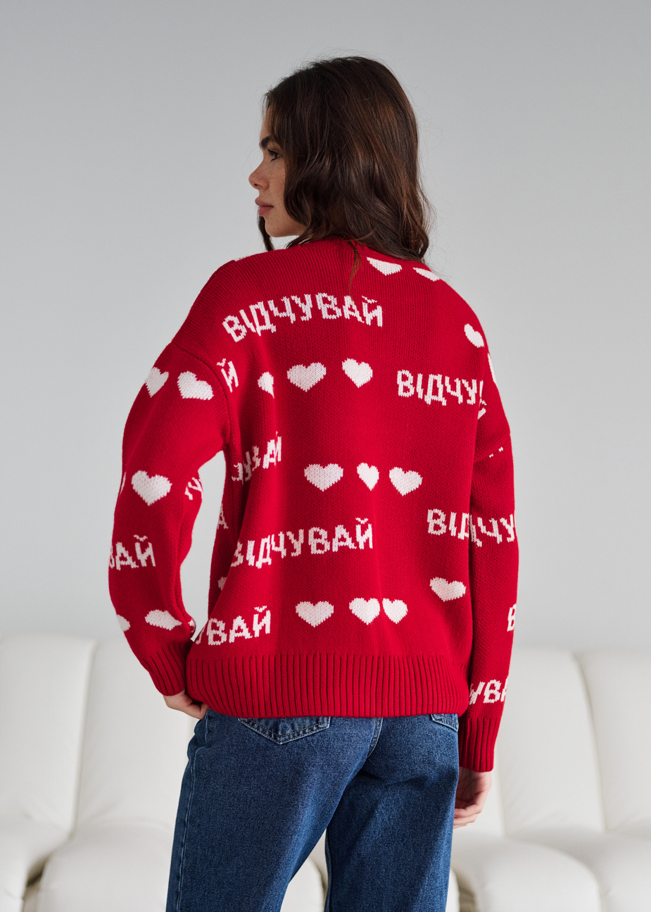 Bluză de damă Staff simte red oversize