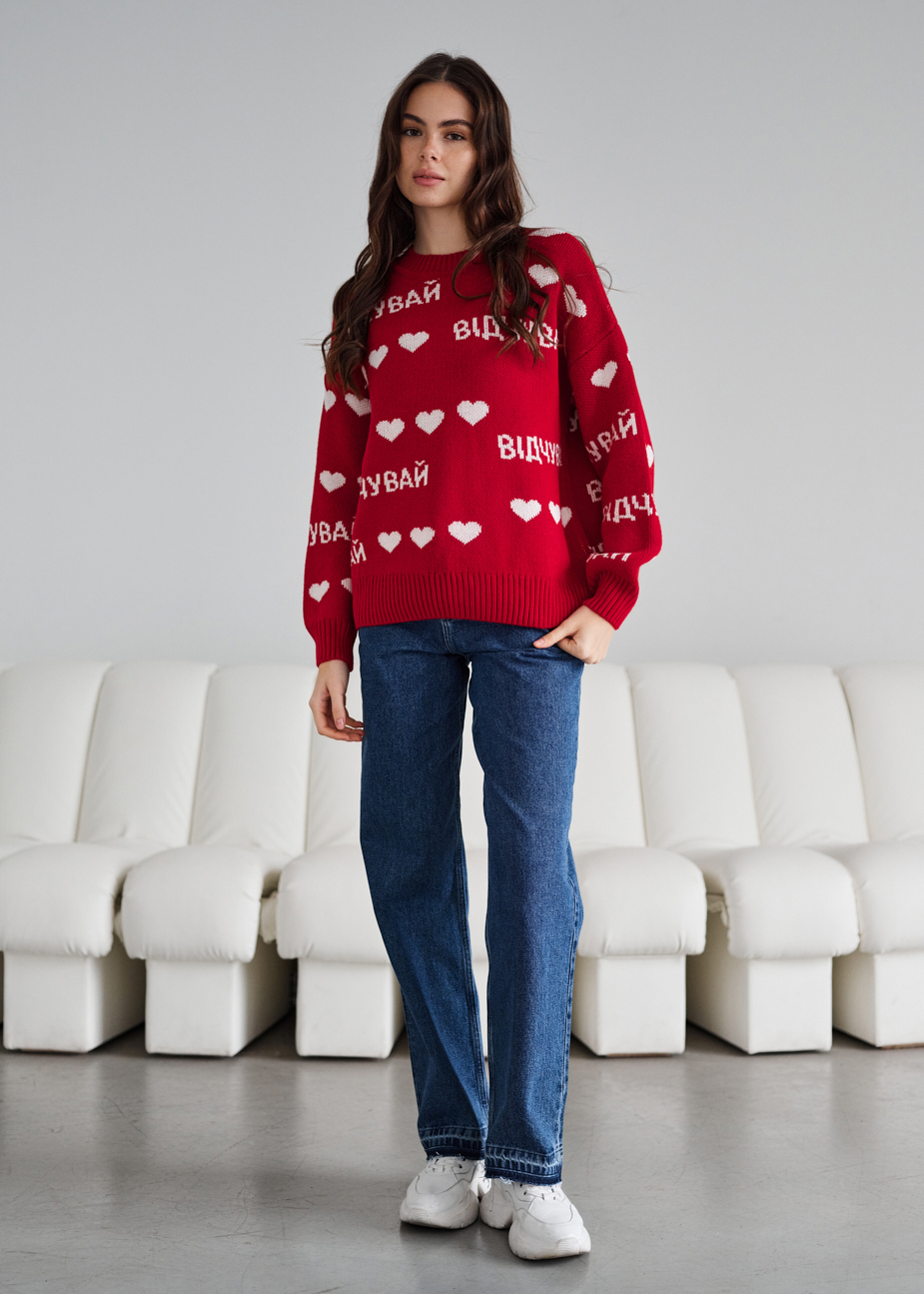 Bluză de damă Staff simte red oversize