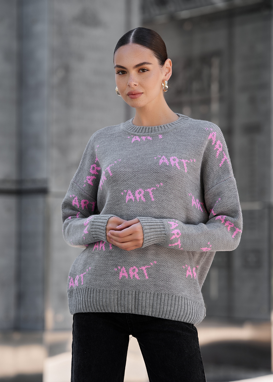 Pulover tricotat de damă Staff art gray