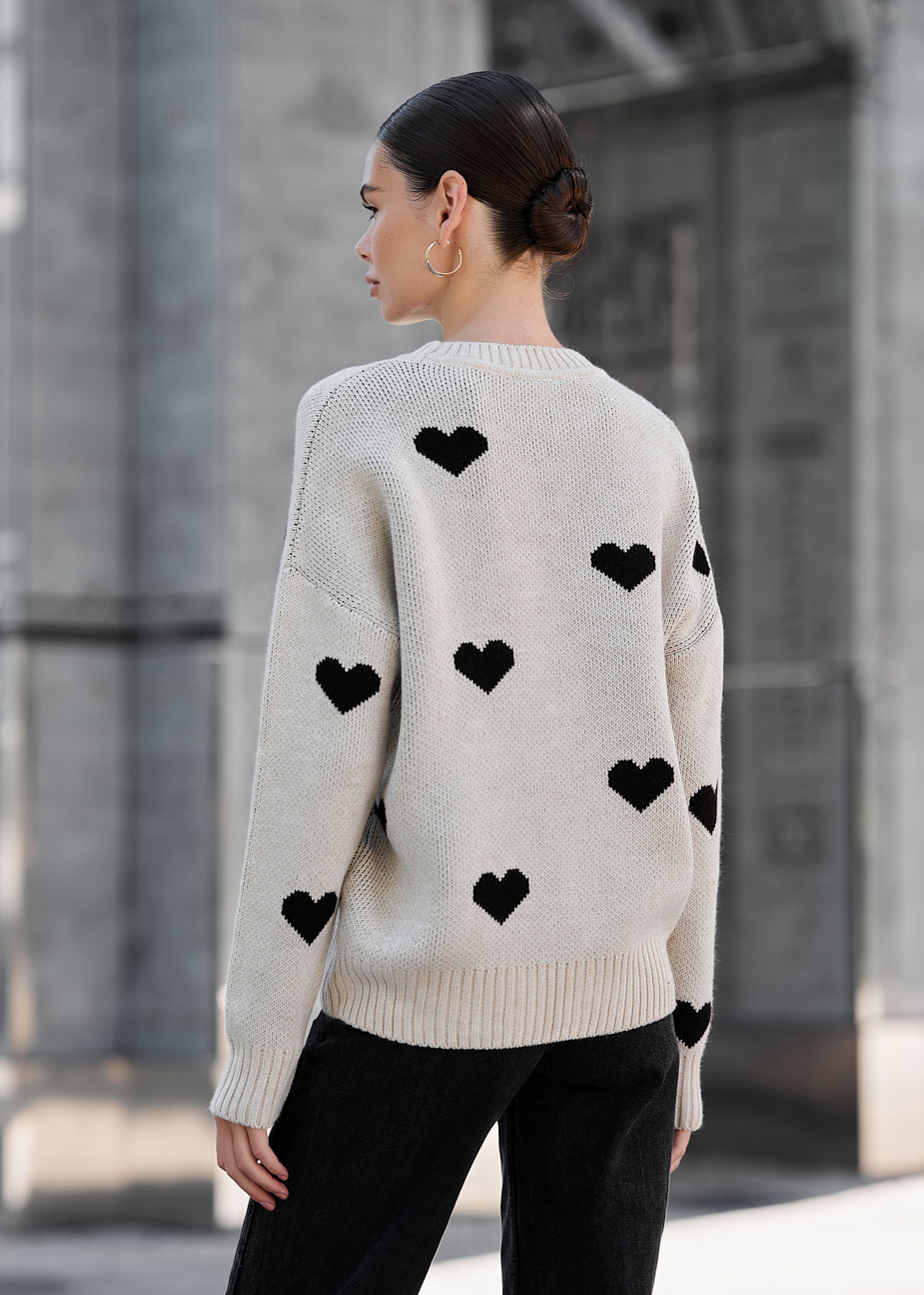 Pulover tricotat de damă Staff hearts