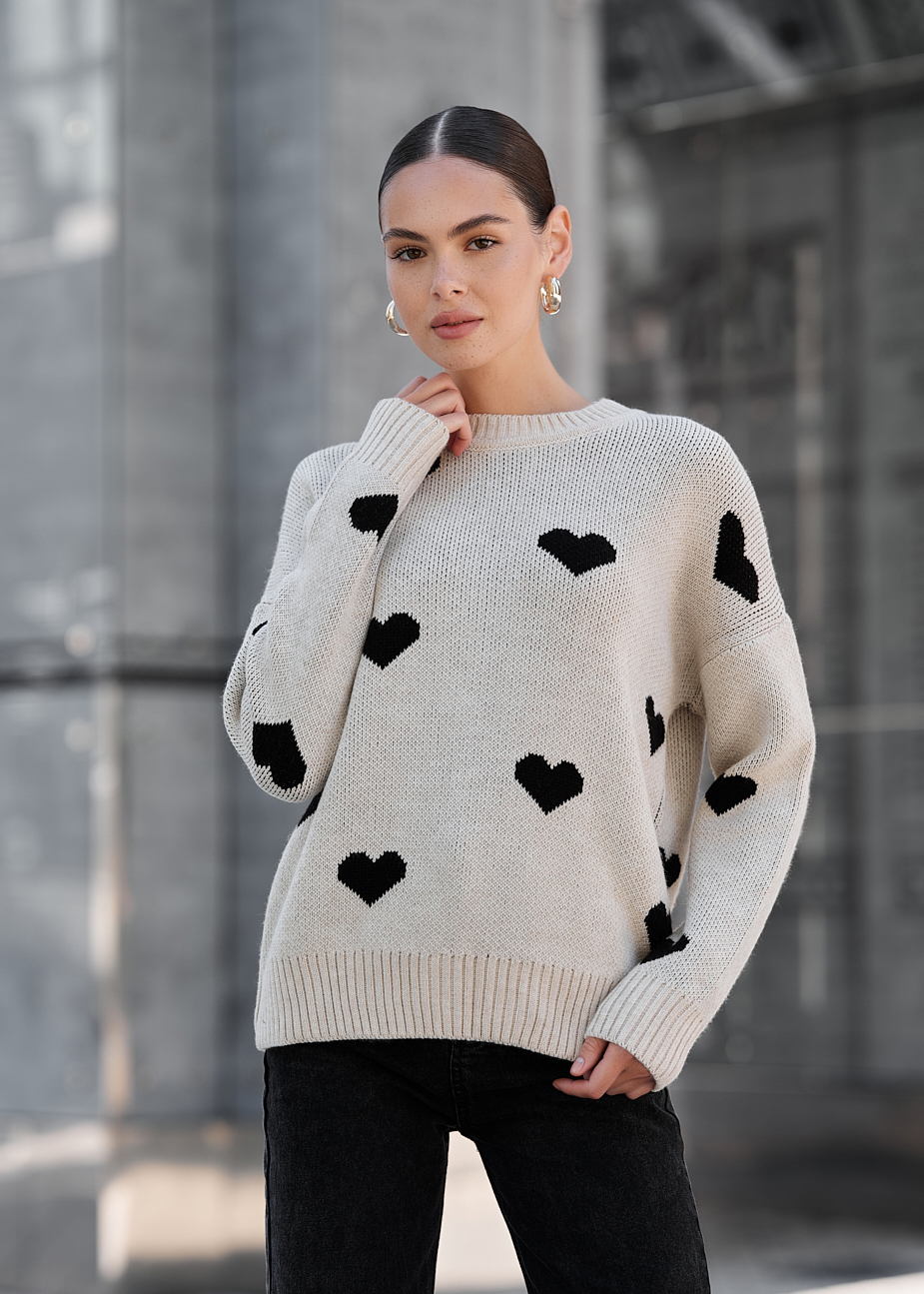 Pulover tricotat de damă Staff hearts