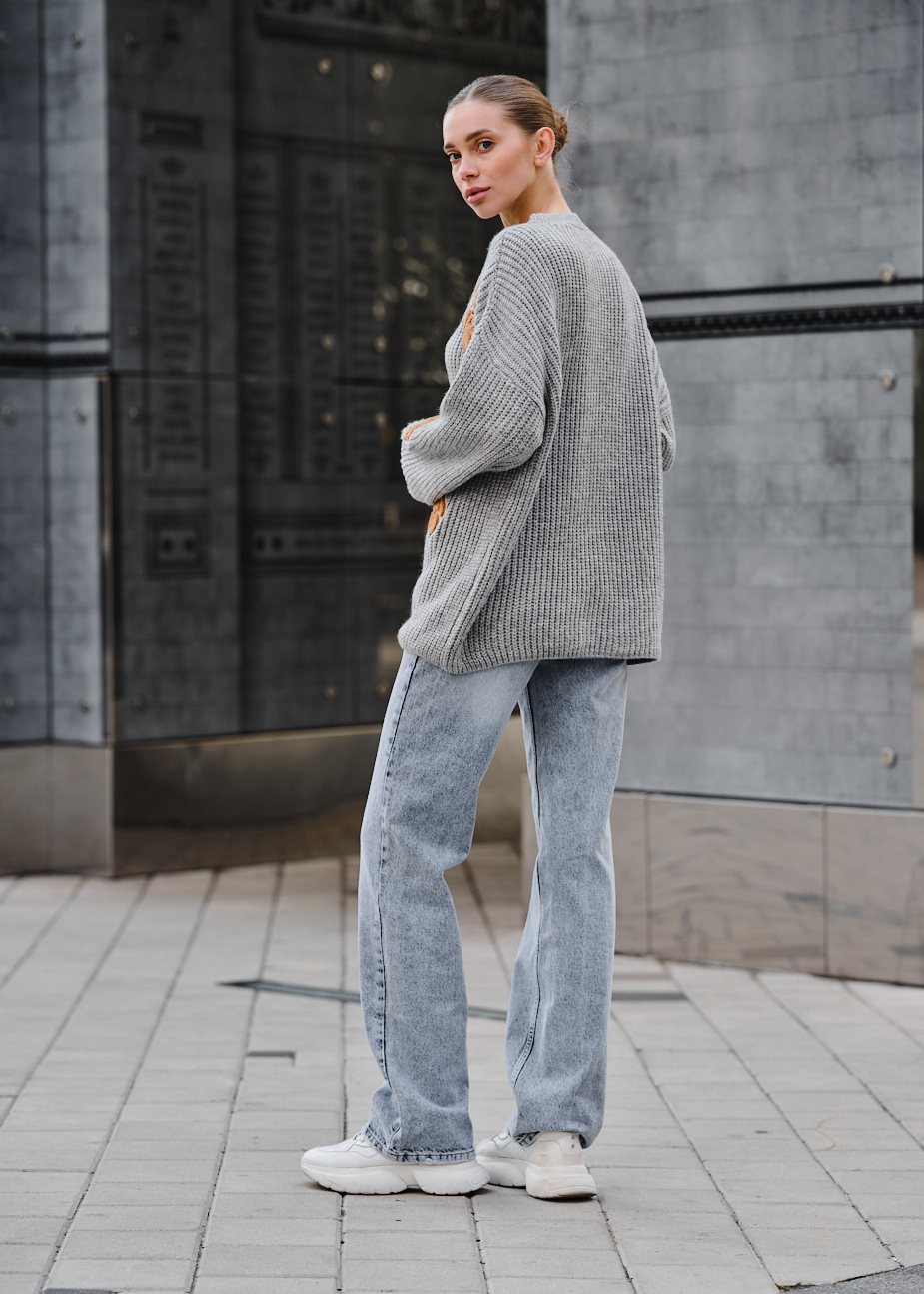 Pulover tricotat de damă Staff bear gray oversize