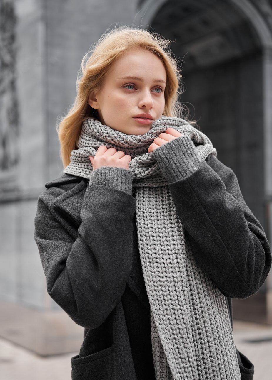 Fular de damă Staff so light gray