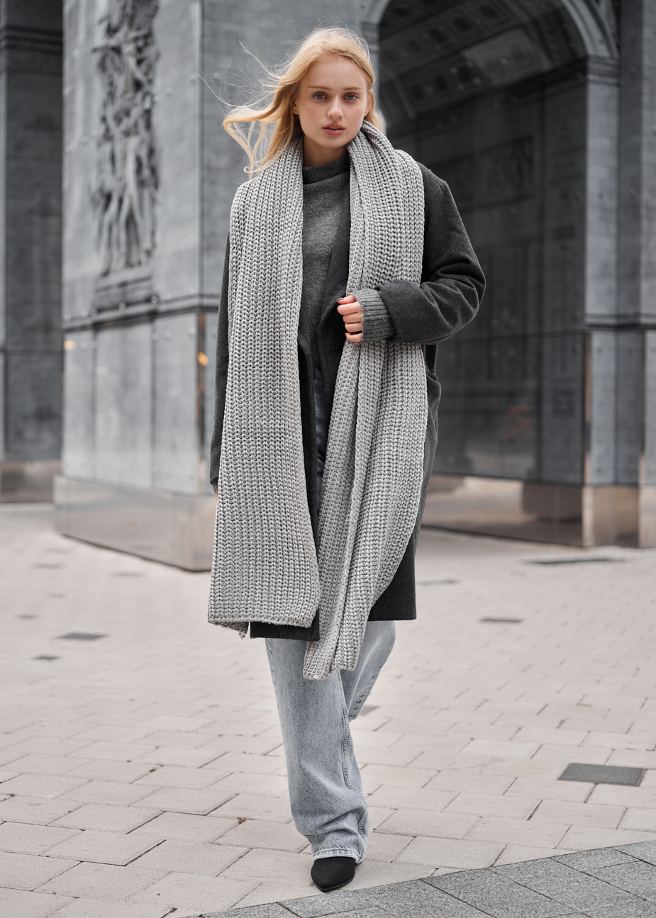 Fular de damă Staff so light gray