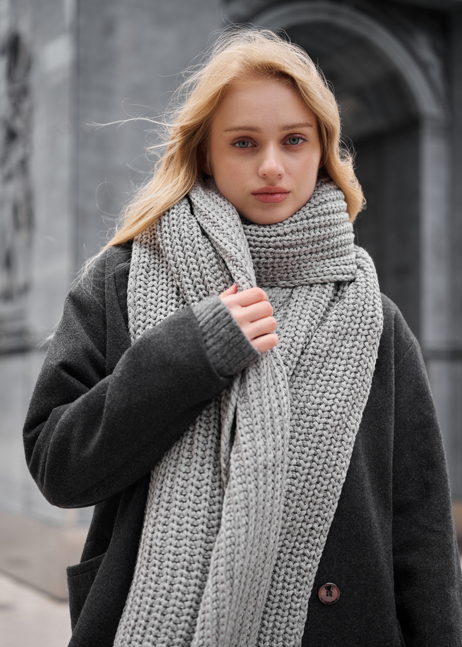 Fular de damă Staff so light gray