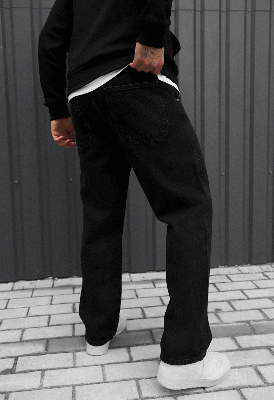 Blugi Staff 3 black baggy