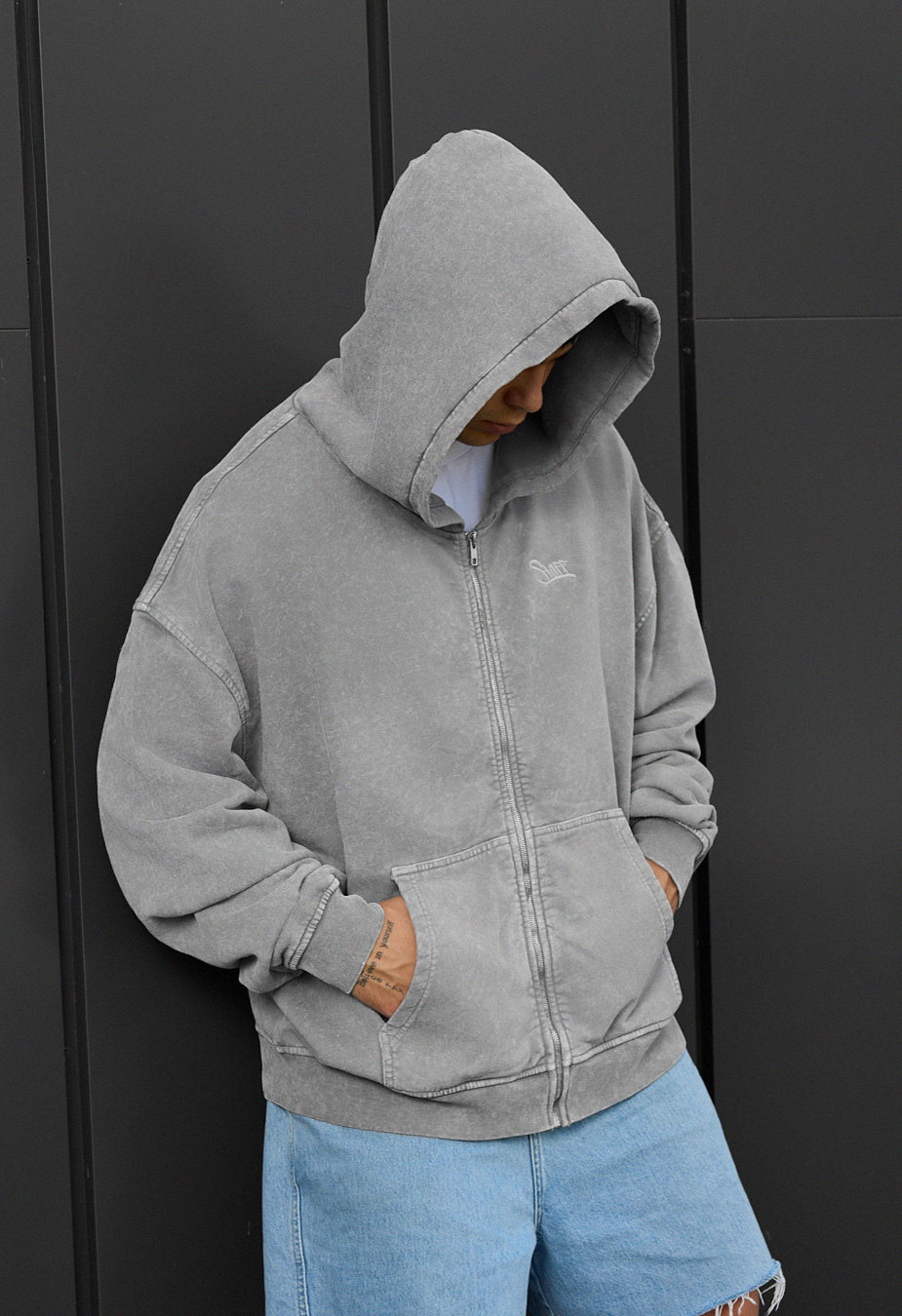 Hanorac Staff va light gray logo oversize