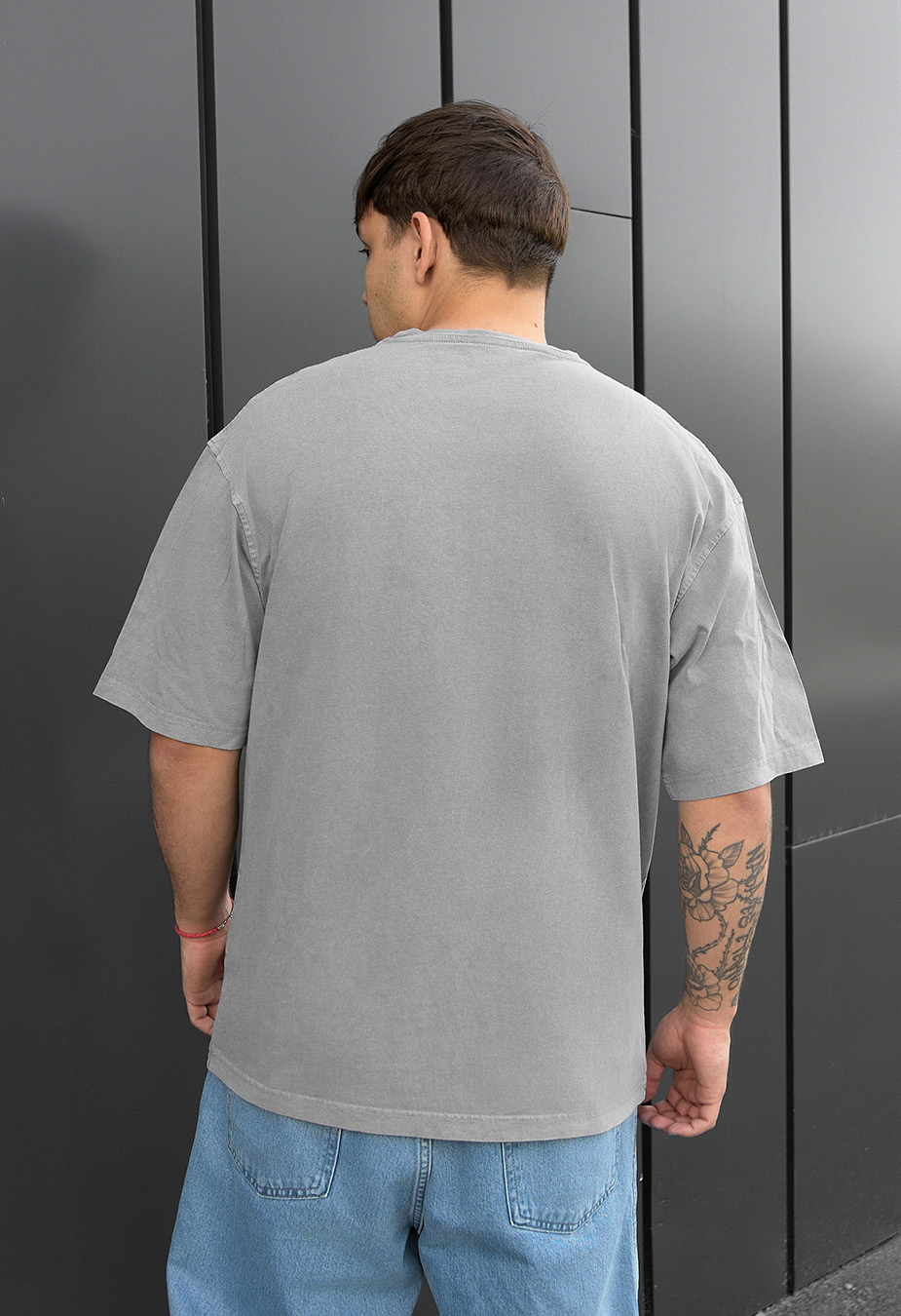 Tricou Staff gray logo oversize