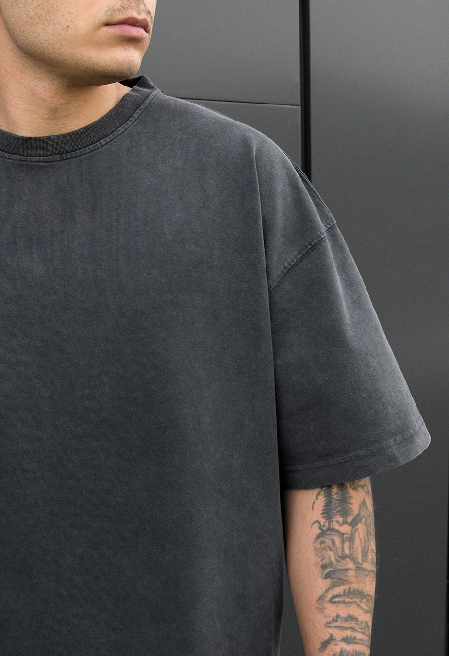 Tricou Staff va2 dark gray oversize