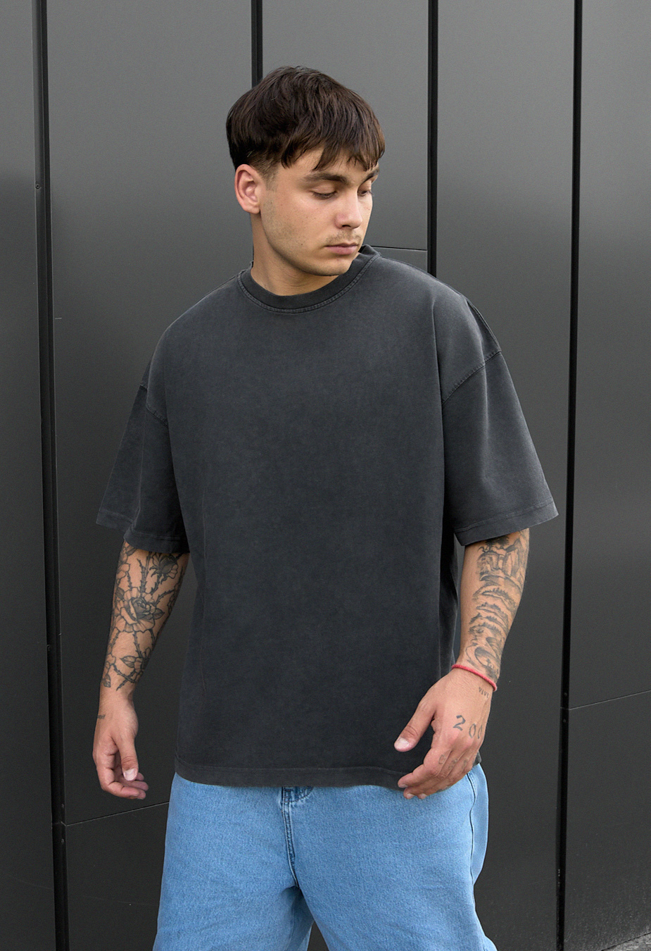 Tricou Staff va2 dark gray oversize