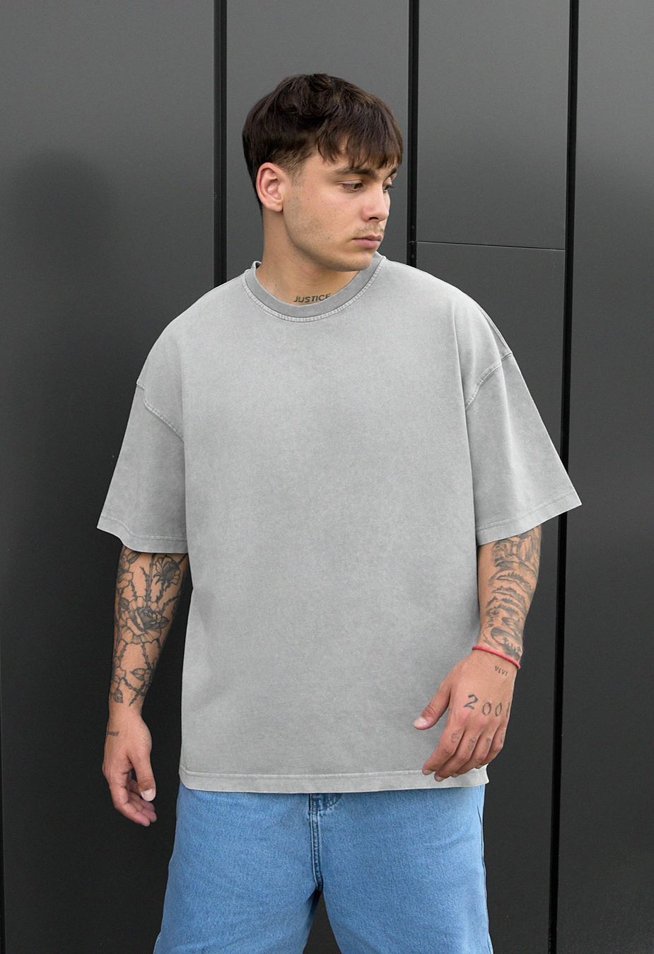 Tricou Staff va2 light gray oversize