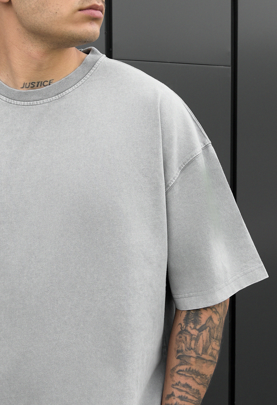 Tricou Staff va2 light gray oversize