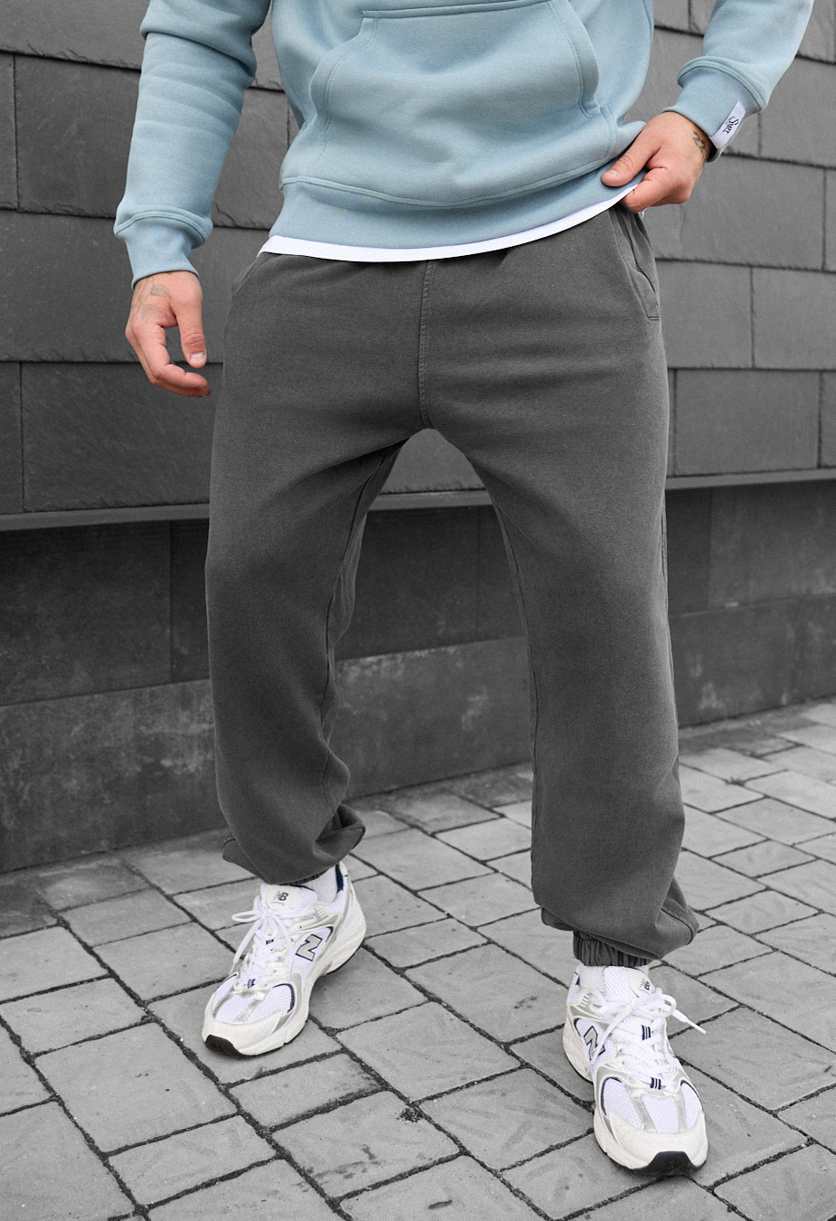 Pantaloni de jogging Staff dio gray oversize
