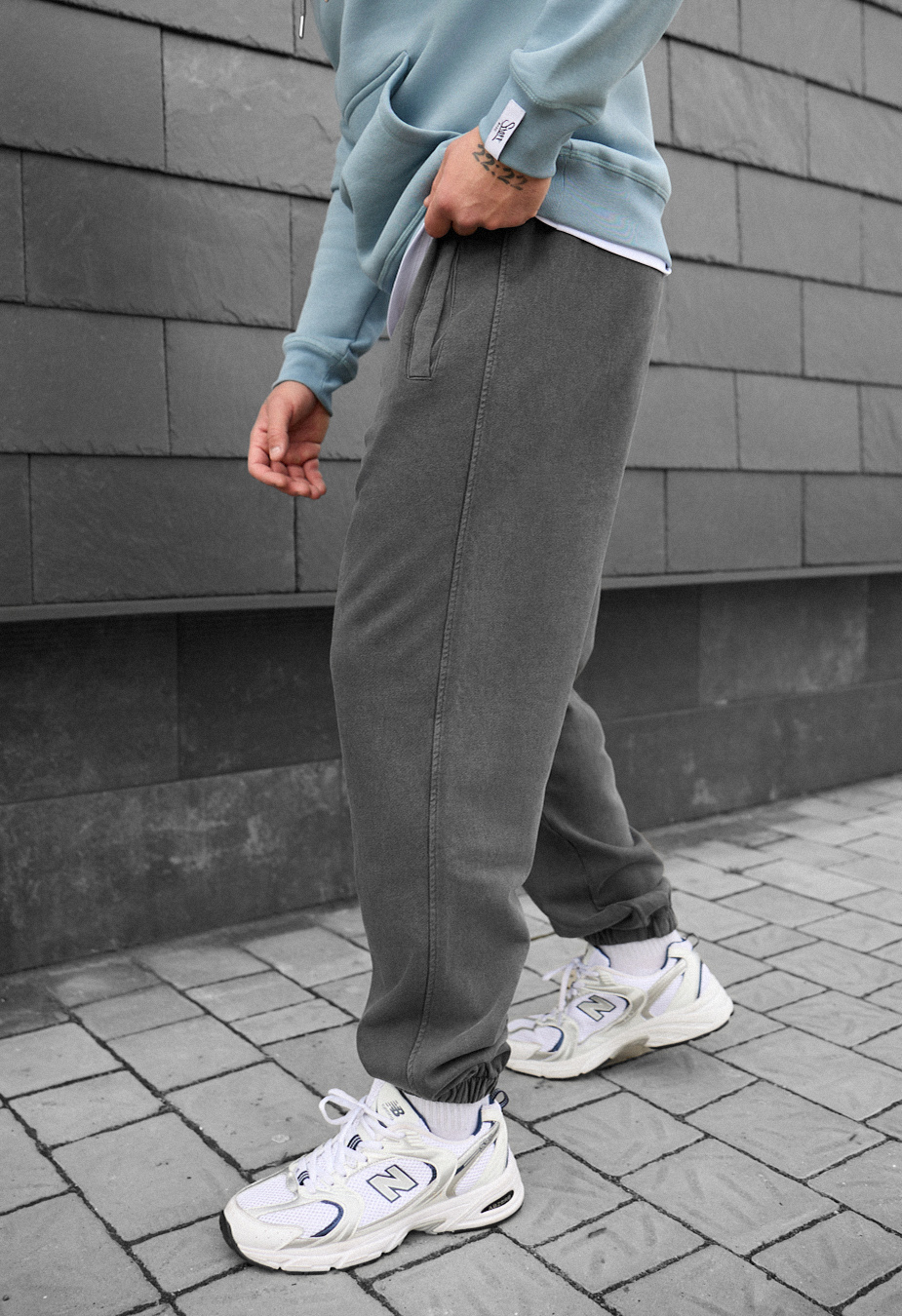 Pantaloni de jogging Staff dio gray oversize