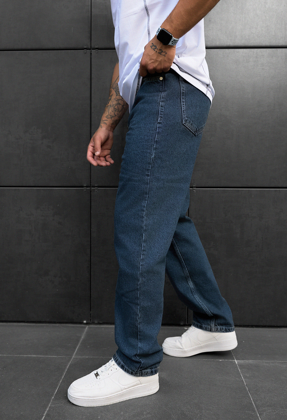 Blugi Staff 3 loose fit dark blue