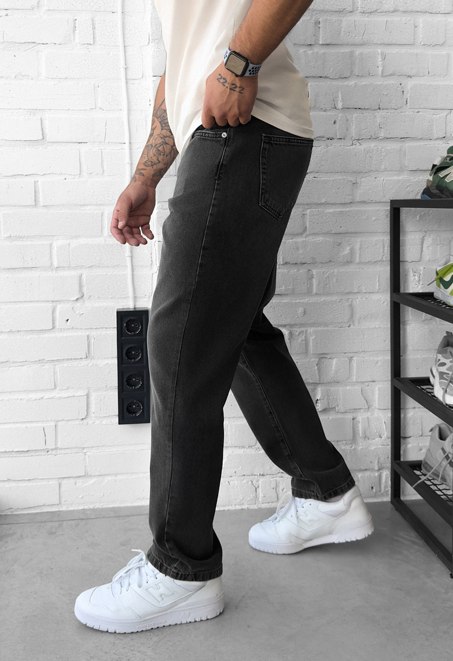 Blugi Staff 3 loose fit gray