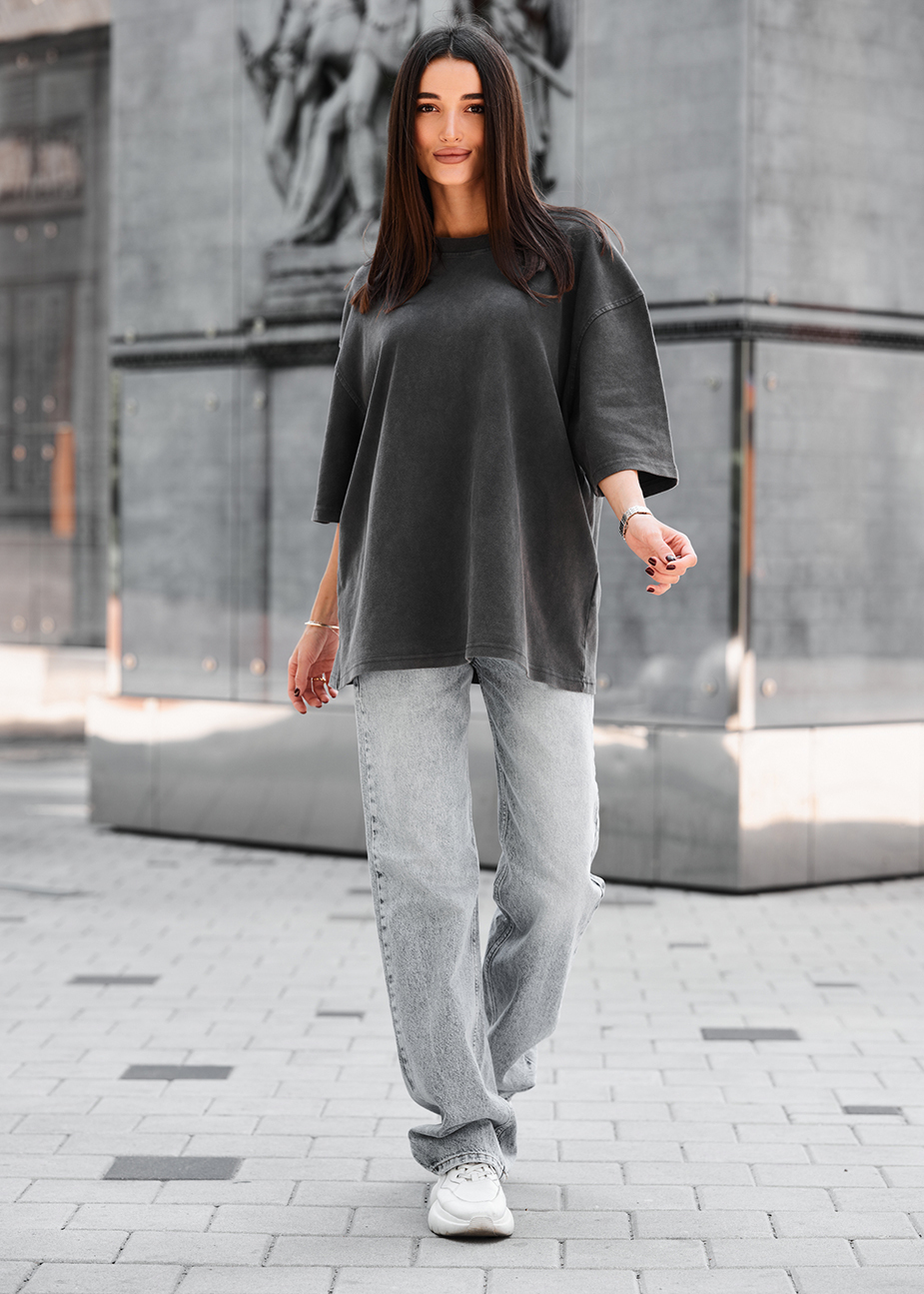 Tricou de damă Staff ri dark gray oversize