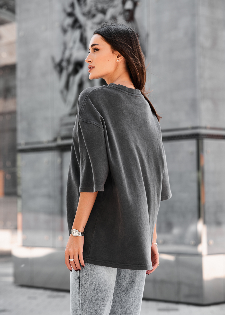 Tricou de damă Staff ri dark gray oversize