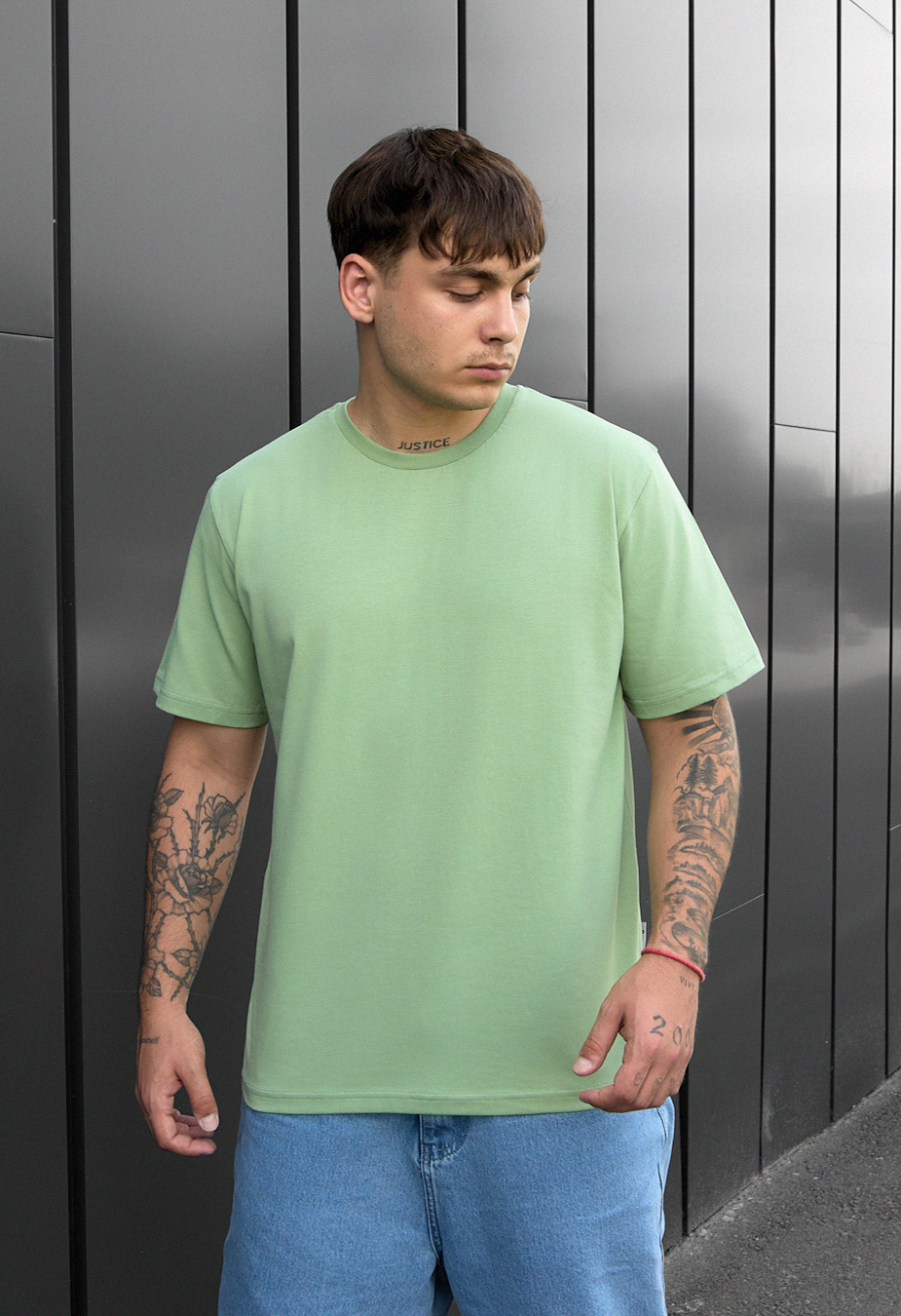 Tricou Staff va1 light green oversize