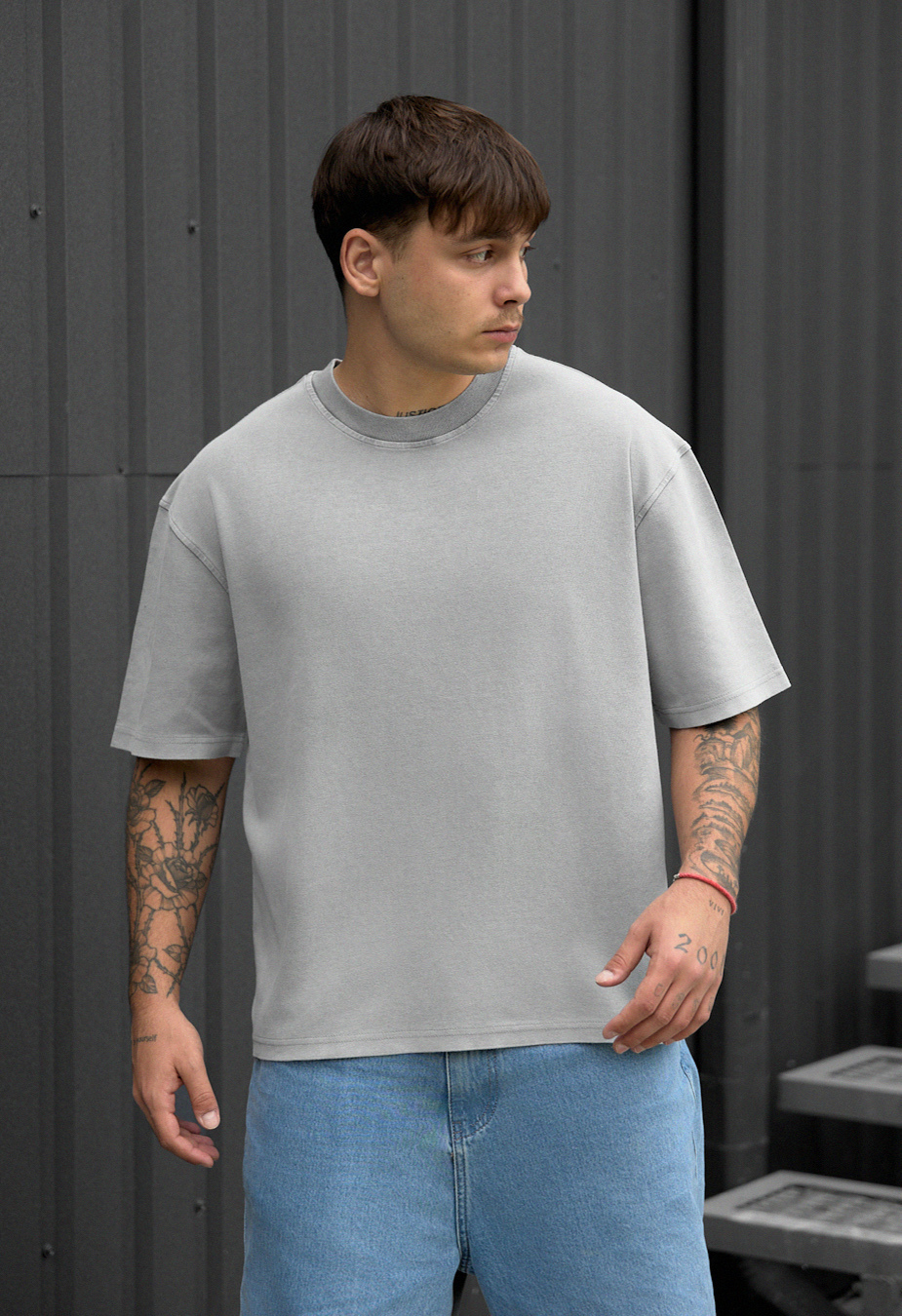 Tricou Staff va2 gray oversize