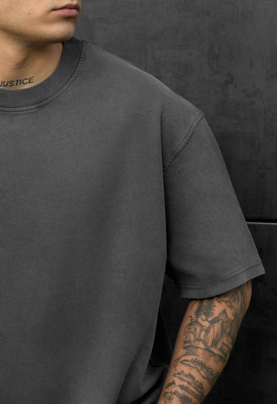 Tricou Staff va2 dark gray oversize