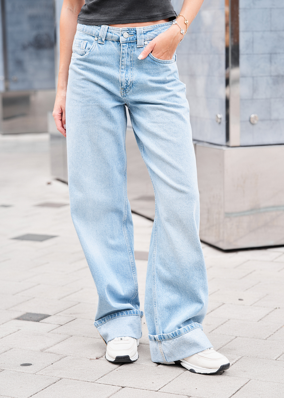 Blugi de damă Staff wide-leg light blue