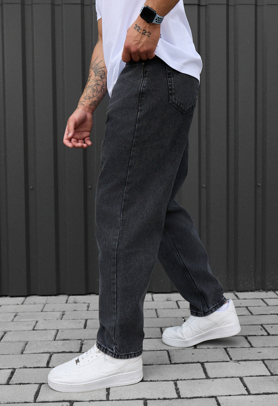 Blugi Staff 923 dark gray regular mom
