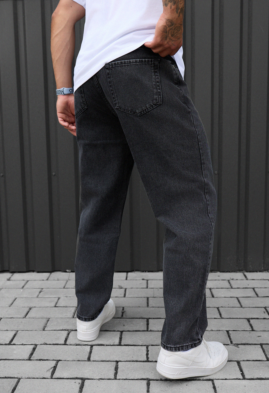 Blugi Staff 923 dark gray regular mom